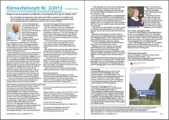 Rapport från presentation av SKB AB:s Fud program-2013 den 23 oktober 2013